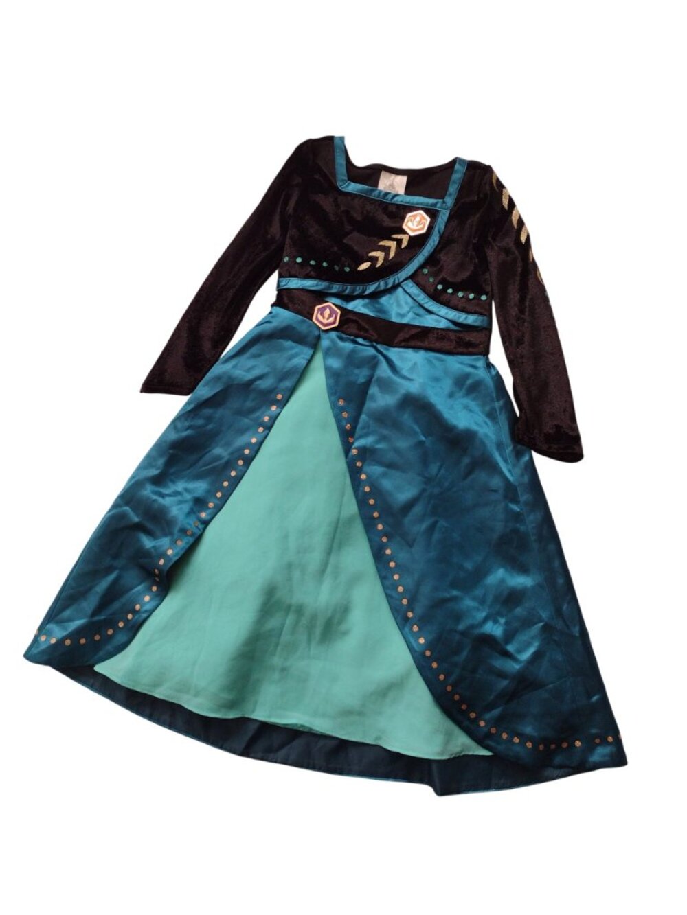 Disney Frozen Anna Costume Sz 4 Deluxe Coronation Dress Up Princess Queen Dress - Picture 8 of 8